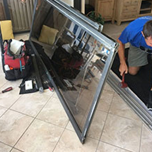 sliding glass door frame repair Acton